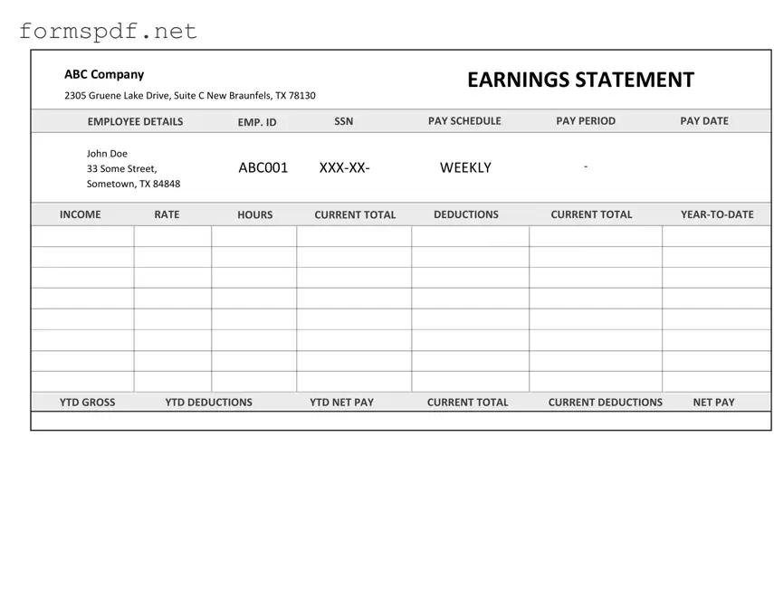 Free Independent Contractor Pay Stub PDF Form