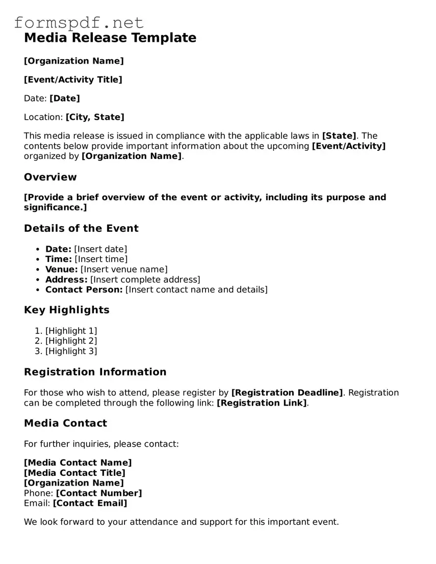 Fillable Media Release Form