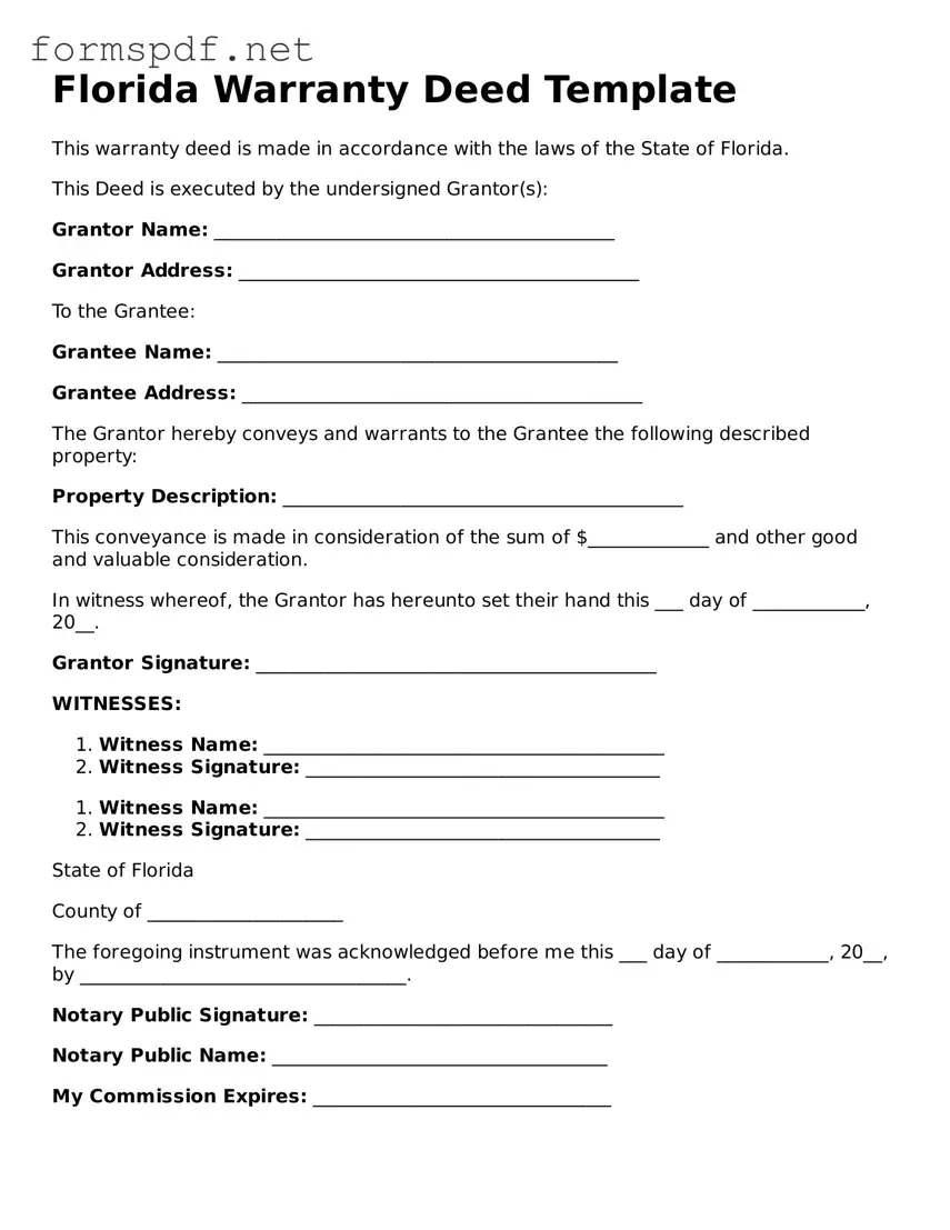 Free  Deed Form for Florida