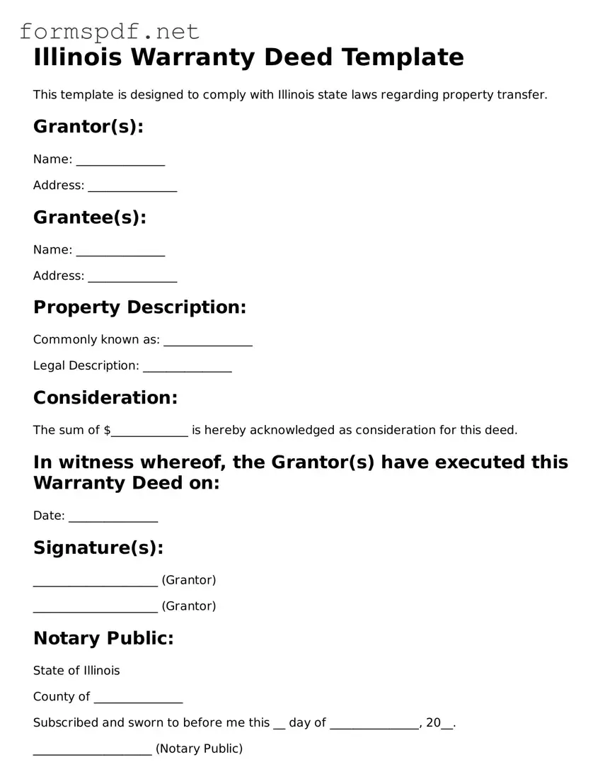 Free  Deed Form for Illinois