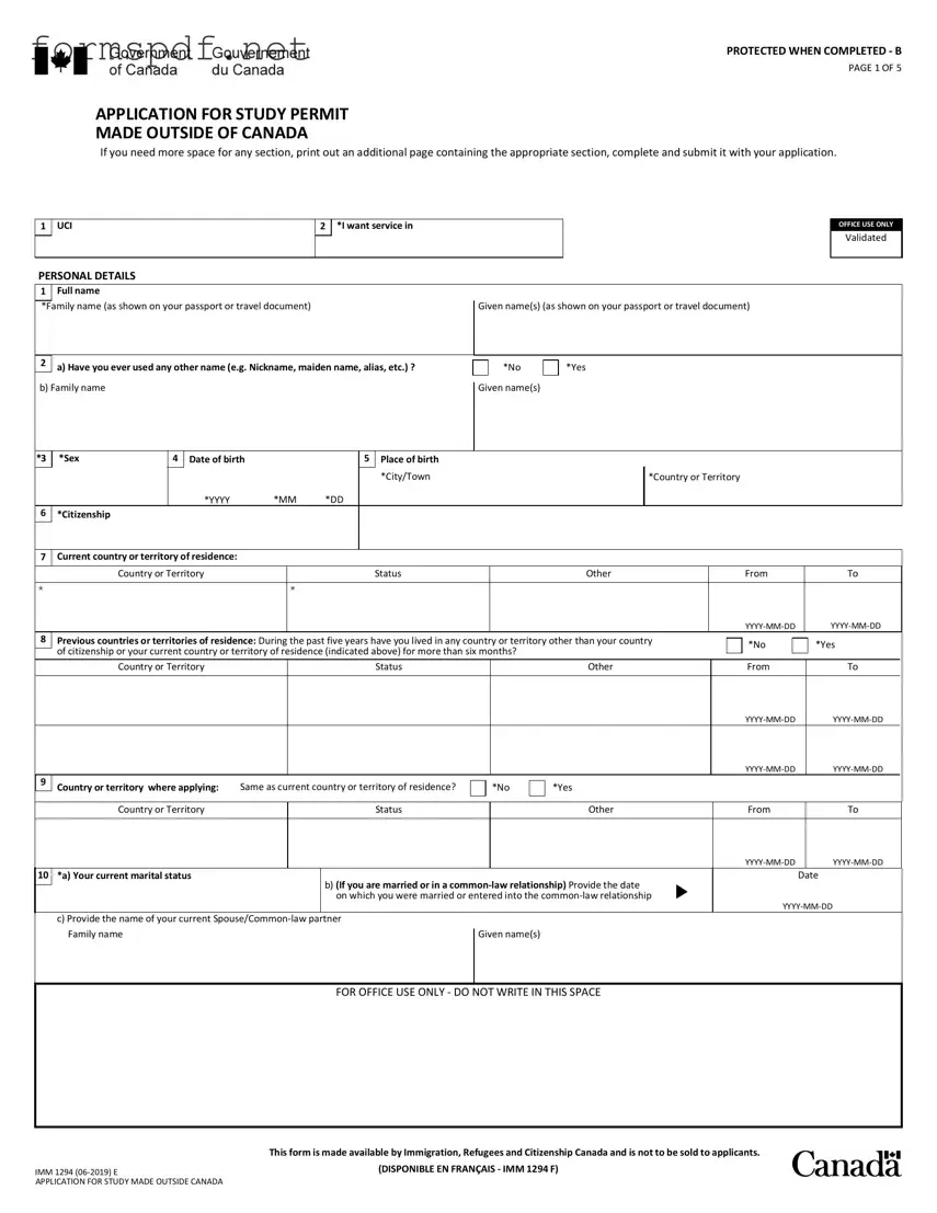 Free Imm 1294 PDF Form