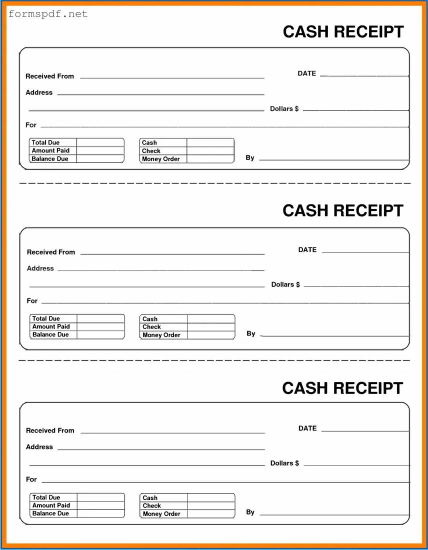 Free Cash Receipt PDF Form
