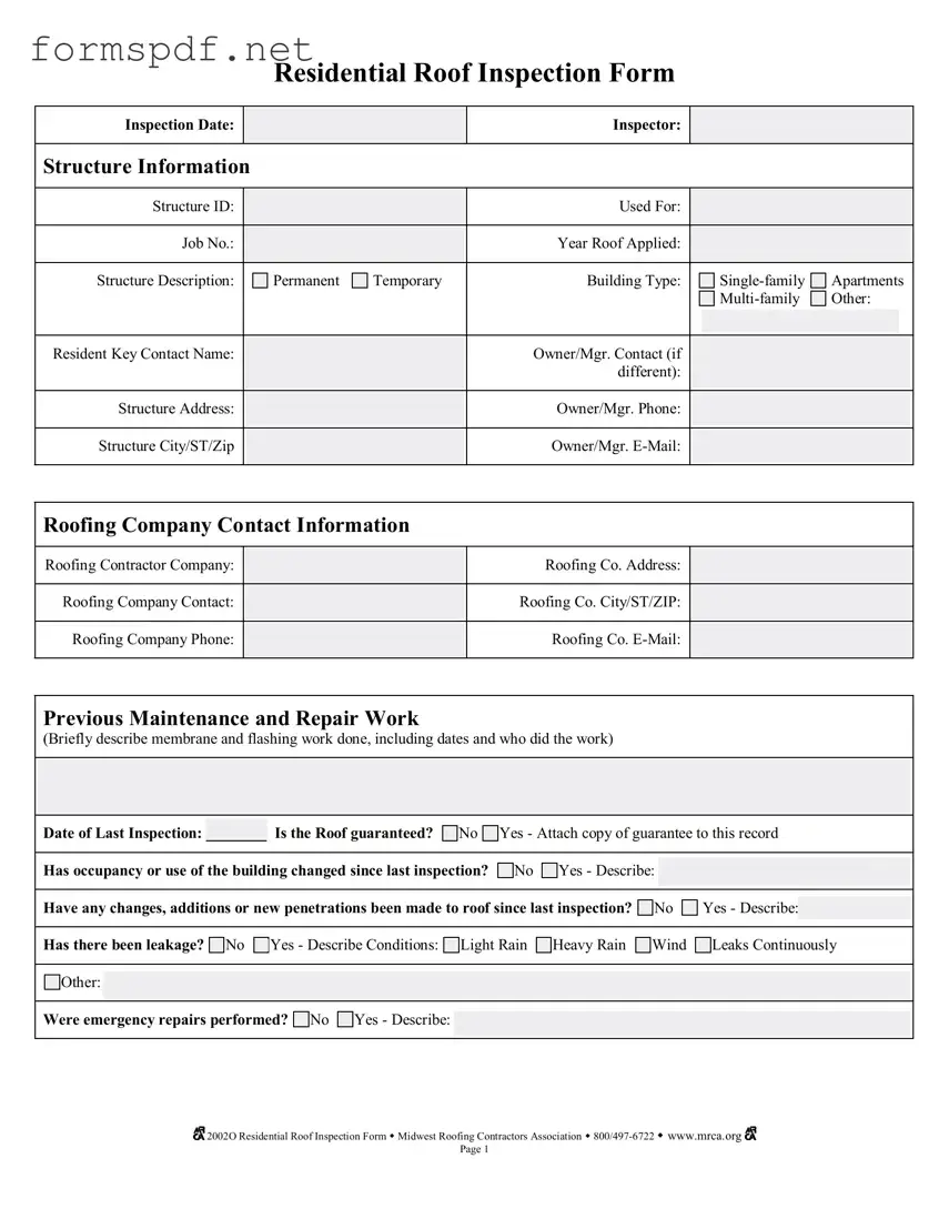 Free Roof Inspection PDF Form