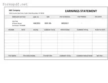Free Independent Contractor Pay Stub PDF Form