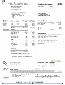 Free Adp Pay Stub PDF Form