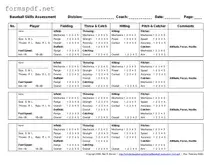 Free Baseball Assessment PDF Form
