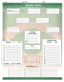 Free Baseball Field Lineup PDF Form