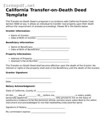 Free  Transfer-on-Death Deed Form for California