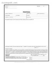 Free Construction proposal form PDF Form