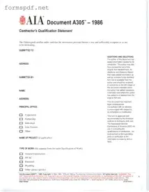 Free AIA A305 PDF Form