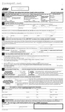 Free Ca Dmv Dl 44 PDF Form