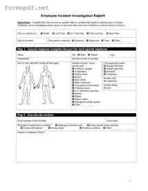 Free Employee Accident Report PDF Form