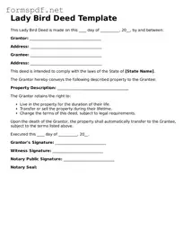 Fillable Lady Bird Deed Form