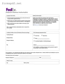 Free Fedex Release PDF Form