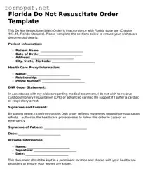 Free  Do Not Resuscitate Order Form for Florida