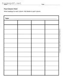 Free Four Column Chart PDF Form
