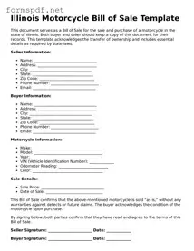 Free  Motorcycle Bill of Sale Form for Illinois