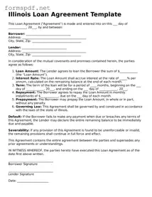 Free  Loan Agreement Form for Illinois