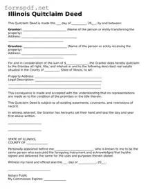 Free  Quitclaim Deed Form for Illinois