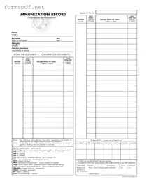 Free Immunization Record PDF Form