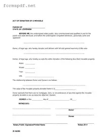 Free Louisiana act of donation PDF Form