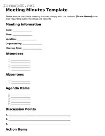Fillable Meeting Minutes Form