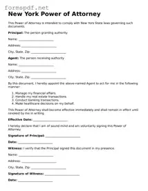 Free  Power of Attorney Form for New York