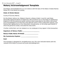 Fillable Notary Acknowledgement Form