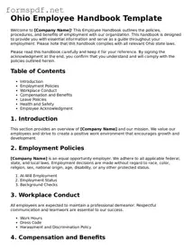 Free  Employee Handbook Form for Ohio