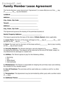 Fillable Family Member Lease Agreement Form