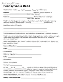 Free  Deed Form for Pennsylvania