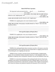 Free Shared Well Agreement PDF Form