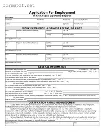 Free Spanish Application Employment PDF Form