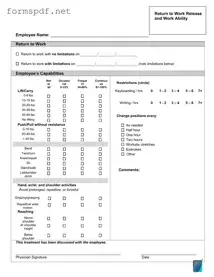 Free Work Release PDF Form