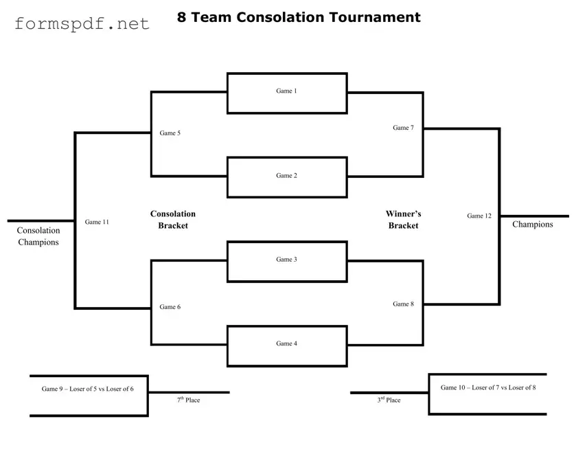 Free Tournament Consolation Bracket PDF Form